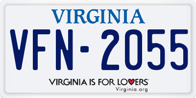 VA license plate VFN2055