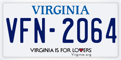VA license plate VFN2064