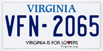VA license plate VFN2065