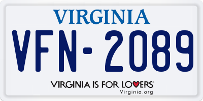 VA license plate VFN2089