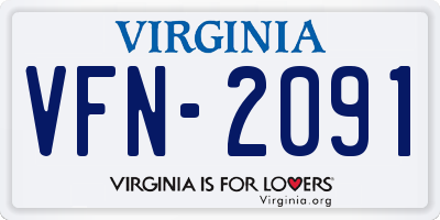 VA license plate VFN2091