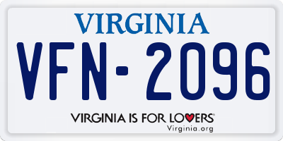 VA license plate VFN2096