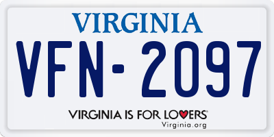VA license plate VFN2097