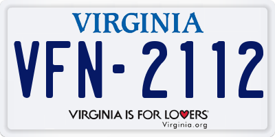 VA license plate VFN2112