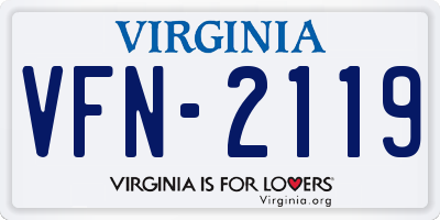 VA license plate VFN2119