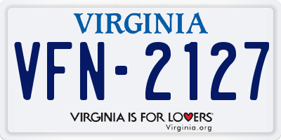 VA license plate VFN2127