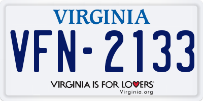 VA license plate VFN2133