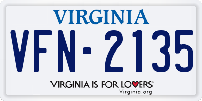 VA license plate VFN2135