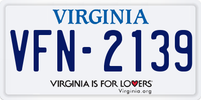 VA license plate VFN2139