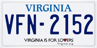 VA license plate VFN2152