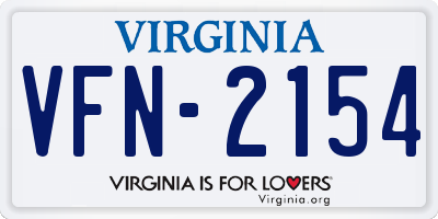 VA license plate VFN2154