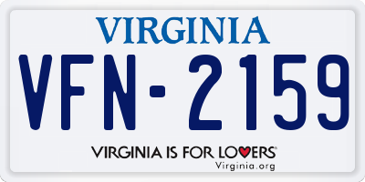 VA license plate VFN2159