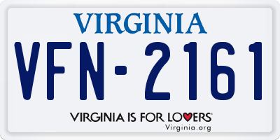 VA license plate VFN2161