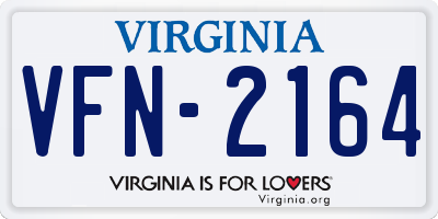 VA license plate VFN2164