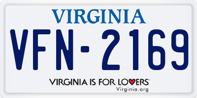 VA license plate VFN2169