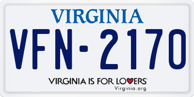 VA license plate VFN2170