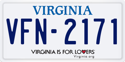 VA license plate VFN2171