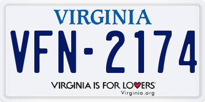 VA license plate VFN2174