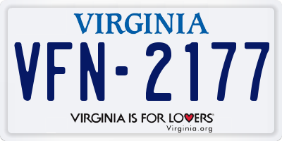 VA license plate VFN2177