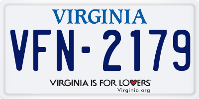 VA license plate VFN2179