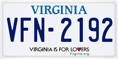 VA license plate VFN2192