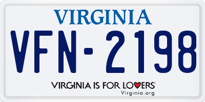 VA license plate VFN2198