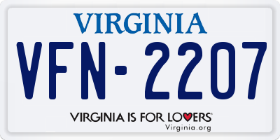VA license plate VFN2207