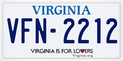 VA license plate VFN2212