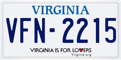 VA license plate VFN2215