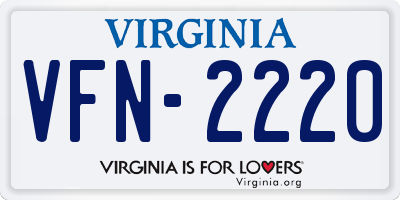 VA license plate VFN2220