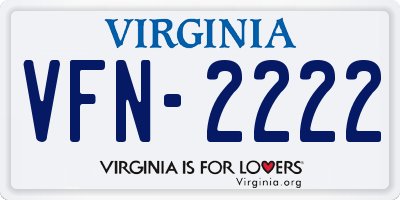 VA license plate VFN2222