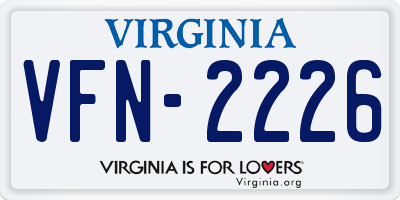 VA license plate VFN2226