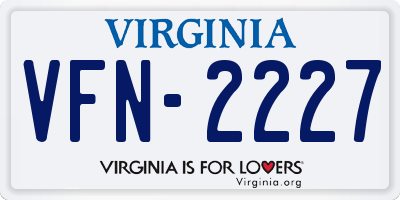 VA license plate VFN2227