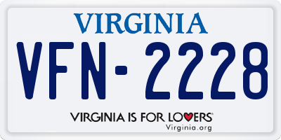 VA license plate VFN2228