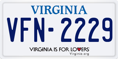 VA license plate VFN2229