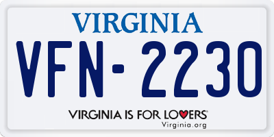VA license plate VFN2230