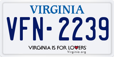 VA license plate VFN2239