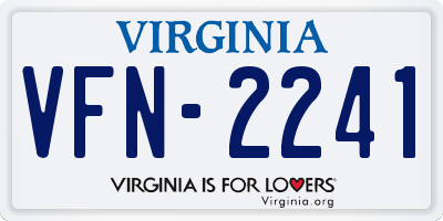 VA license plate VFN2241
