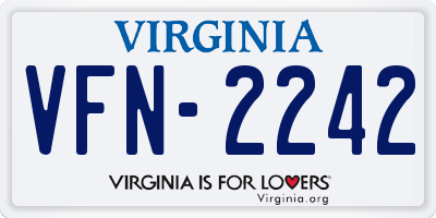 VA license plate VFN2242