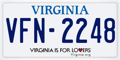 VA license plate VFN2248