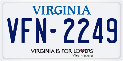 VA license plate VFN2249