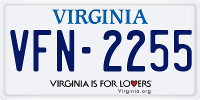 VA license plate VFN2255