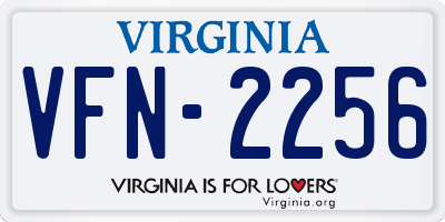 VA license plate VFN2256