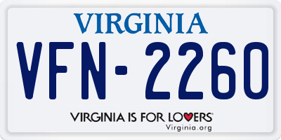 VA license plate VFN2260