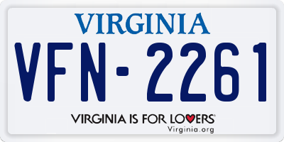 VA license plate VFN2261