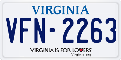 VA license plate VFN2263