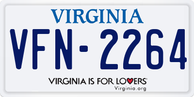 VA license plate VFN2264