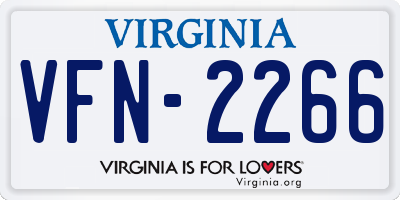 VA license plate VFN2266