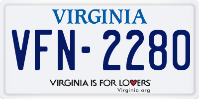 VA license plate VFN2280