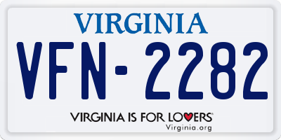 VA license plate VFN2282
